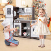 Kids Kitchen Playset w/ Realistic Lights-Brown