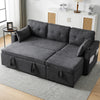 L-Shaped Sofa Bed 3 Seater Couch Pull Out Sectional Couch Bed Corner Sofa Grey