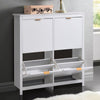 Shoe Storage Cabinet Cupboard 4 Door Hallway Organiser Compact Space Saver