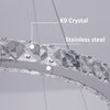 UK Crystal 2-Ring Chandelier LED Ceiling Lights Pendant Light Dimmable w. Remote