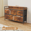 Smilesun 5 Drawers Chest of Drawers Fabric Wood Metal Storage Organiser Bedroom