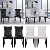 2/4Pcs Upholstered Cushioned Dining Chairs Faux Leather Padded Seat Wooden Legs