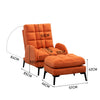 Velvet Recliner Chair & Footstool High Back Accent Armchair Lounge Sleeper Sofa