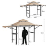 Outdoor Grill Gazebo Shelter Double-Tiered BBQ Grill Patio Canopy 2 Side Shelves