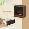 Bedroom Modern End Table Nightstand (Set of 2)w/Shelf-Natural+White