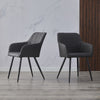 2 Pcs Dining Chairs Velvet/PU Cushion Backrest Seats Reception Armchairs Kitchen