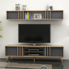 Large Modern Retro TV Cabinet & Wall Unit Finished in Anthracite Grey