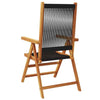 Reclining Garden Chairs 4 pcs Black Solid Wood Acacia K9P8