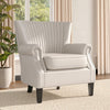 Upholstered Velvet Oyster Wing Back Armchair Queen Anne Chair Retro Lounge Sofa