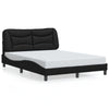 Bulliing Bed Frame with Black 120x200 Faux Leather,Double Bed W2T0