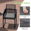 3 Pieces Outdoor Dining Set Patio PE Rattan Furniture Set-Gray