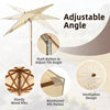 Outdoor Patio Umbrella Wooden Frame Pulley Market Umbrella Tilt Adjustment 2.7M
