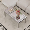 Modern Mirrored Coffee Table Cryatal Diamond Inlay Furniture Tea Table Reception