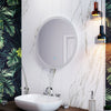 Round LED Bathroom Mirror with Demister Pad Touch Switch Illuminated Light 600mm