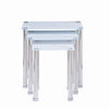 Nest of 3 White Marble Tempered Glass Nested Table Side End Sofa Lamp Tables