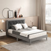 Double Size Bed Frame Velvet Upholstered Platform Bed Slat with High Headboard