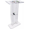Acrylic Podium 47" Podium Stand Table Reading Surface w/ Storage Shelf