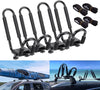 4PC Adjustable J Bars Car Roof Rack Kayak Canoe Carrier Universal H-Duty & Strap