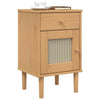 Bedside Cabinet SENJA Rattan Brown 40x35x65 Solid Wood Pine R9Z6