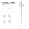 Solid Wood Coat Stand Heavy Duty Freestanding Hallway Coat Rack Tree w/ 12 Hooks