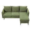 Corner Sofa Reversible Chaise Lounge 3-Seater Fabric L-Shaped Couch Seat Green