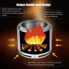 Smokeless Fire Pit Double-Wall Stove 304 Stainless Steel Patio Heater for BBQ