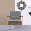 Retro Single Sofa Armchair Wing Back Wood Frame Padded Cushion Linen Fabric Home
