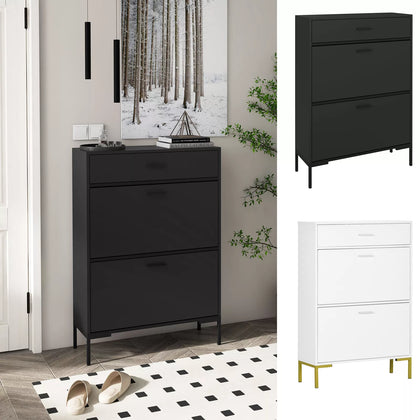3 Drawer Narrow Shoe Cabinet with Adjustable Shelf for 12 Pairs of Shoes