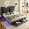 OTTOMAN STORAGE UPHOLSTERED BED FRAME HEADBOARD DRAWER LED DOUBLE KING 4FT6 5FT