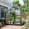 6x8ft Walk-In Polycarbonate Greenhouse Plant Grow Galvanized Aluminium