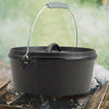 Cast Iron Casserole Dish Pot Pan Cooked Camping Stew Dutch Oven Stockpot Skillet