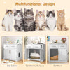 Modern Indoor Cat Furniture Cat Litter Box Enclosure w/ Storage-White