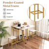 3 Piece Dining Table Set Extendable Kitchen Table Folding Table-White