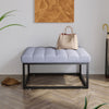 Upholstered Coffee Table Square Pouffe Stool Chair Seat Sofa Side Footstool Grey
