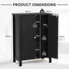 Bathroom Floor Storage Cabinet Free Standing Storage Organizer-Black