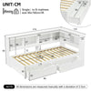 Daybed with 2 Drawers & Storage Compartments 3ft Single Wooden Bed Frame, White