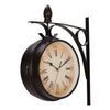 Creative Simple Double Sided Iron Bracket Wall Clock In&Outdoor Hanging Clock UK