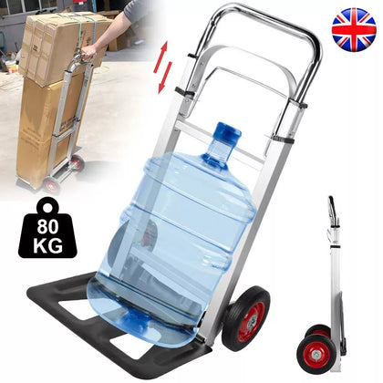 80KG Heavy Duty Folding Hand Sack Trolley Truck Transport Barrow Cart 2 Wheels