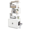 Indoor Modern Pet House Corner Bookshelf with Storage-White