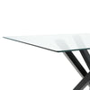 Modern Rectangular Glass Dining Table Black Home Kitchen Furnitur Office Meeting