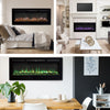 Modern 40 inch Electric Fireplace Mounted Inset/Wall Fire Logs& Crystal Fuel Bed