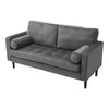 Modern Velvet Tufted Couch Upholstered Sofa Chair Loveseat with 2 Pillows Lounge