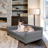 Large Elevated Dog Sofa Bed Microfiber Leather Couch Pet Sleep Joint Support Bed