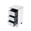 Mirrored Bedside Table Cabinet Glass Nightstand Crystal Knobs 3-Drawer