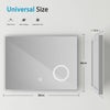 Bathroom Mirror With LED Lights Touch Shaver Socket Demister 3x Magnifying