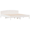 Bed Frame with Headboard White 180x200 King Solid Wood Pine P9N7