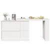 Multifunctional Storage Cabinet Kitchen Island with 360°Rotating Bar Table White