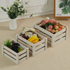 3 Sizes Crate Boxes Storage Fruit Plain Wood Box Display Decorative Craft Crates
