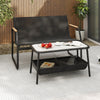 Outdoor Loveseat and Coffee Table Set-Black