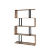 Wooden S-Shaped Bookcase Living Room Modern Display Shelves Storage Unit Divider